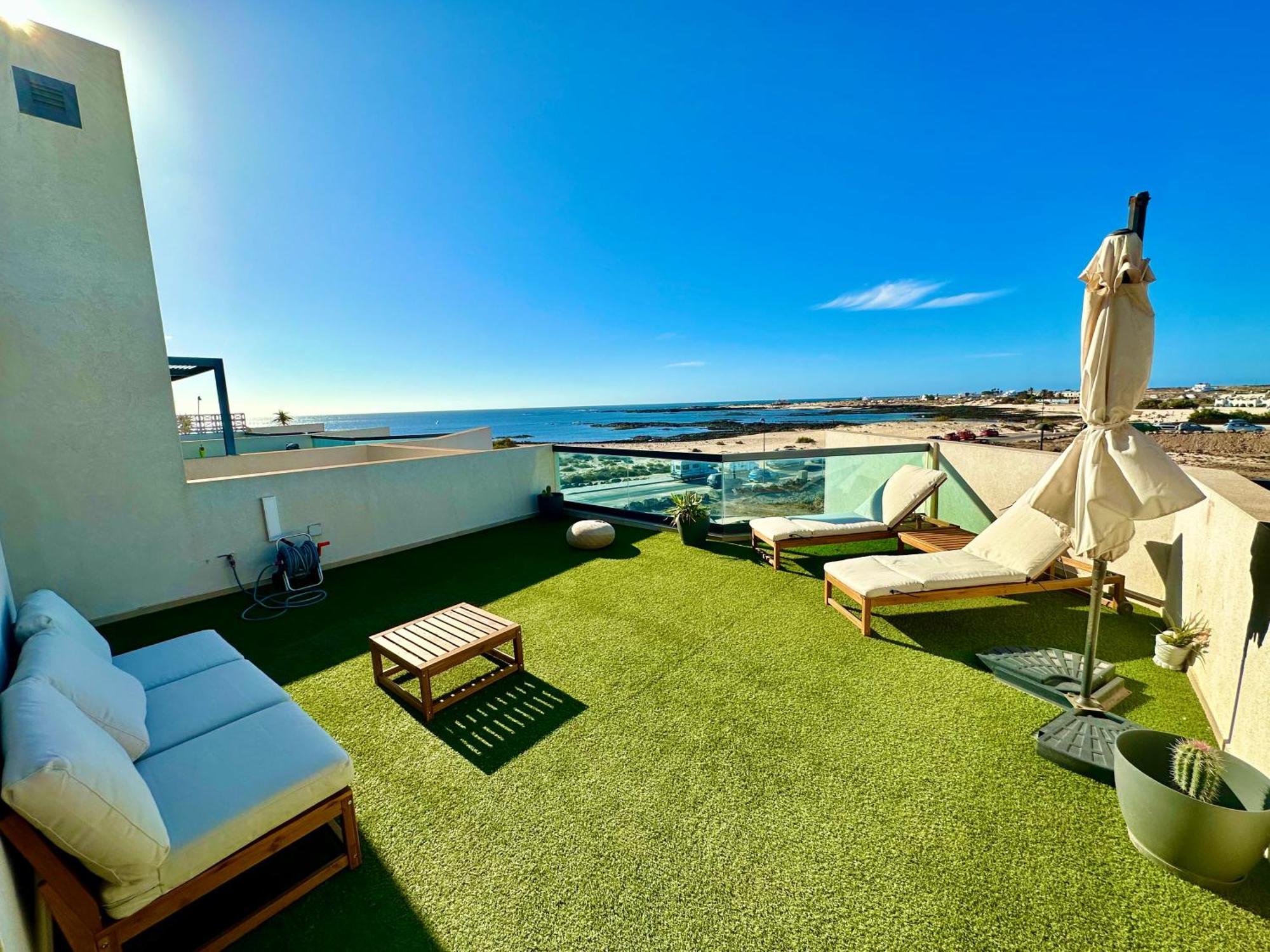 Apartamento Villa Bruno Con Vistas Al Mar, Primera Linea De Playa Cotillo Exterior foto