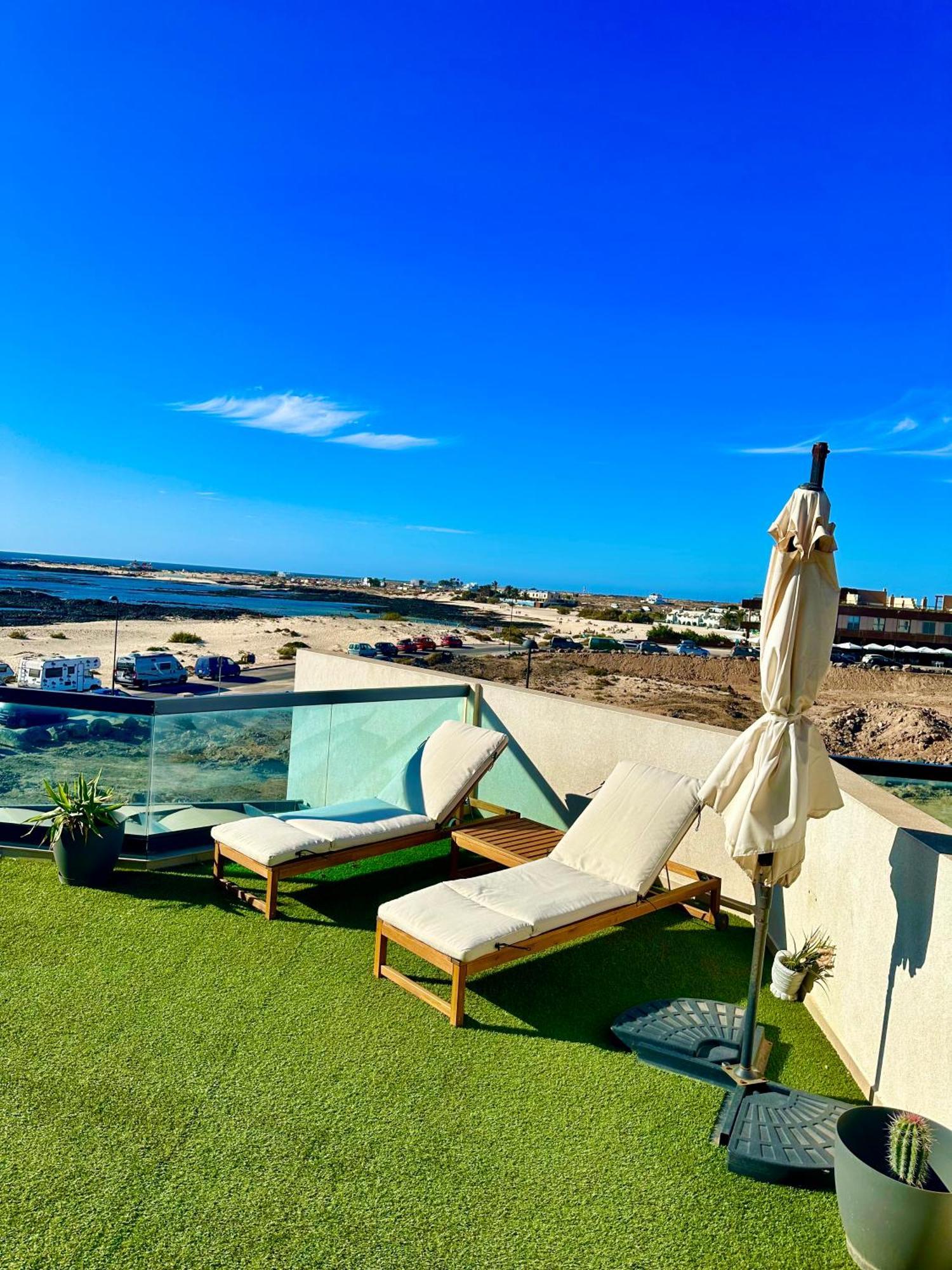 Apartamento Villa Bruno Con Vistas Al Mar, Primera Linea De Playa Cotillo Exterior foto